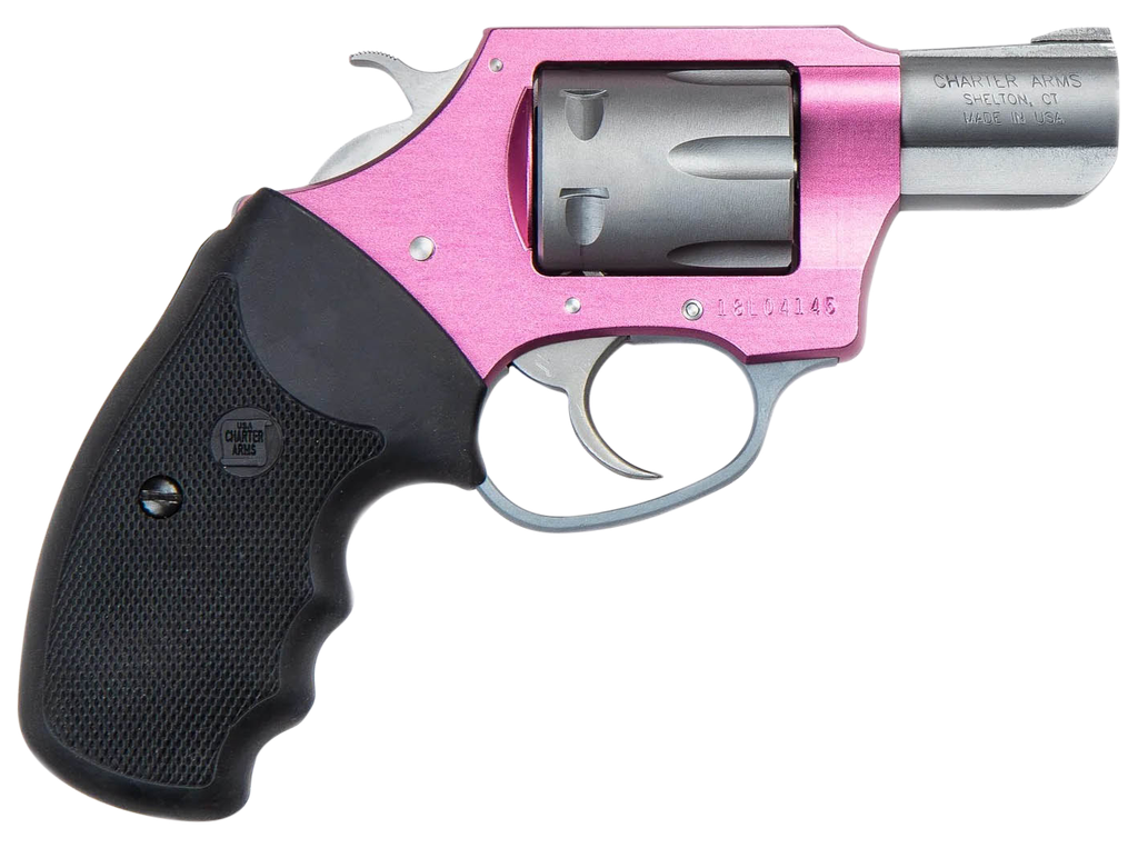 Charter Arms 52230 Pathfinder Lite Pink Lady Small 22 LR, 8 Shot 2" Matte Stainless Steel Barrel & Cylinder, Pink Aluminum Frame w/Black Finger Grooved Rubber Grip, Exposed Hammer