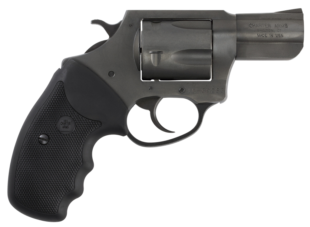 Charter Arms 64420 Bulldog  Large 44 S&W Spl 5 Shot, 2.50" Black Nitride Steel Barrel, Cylinder & Frame w/Black Finger Grooved Rubber Grip, Exposed Hammer