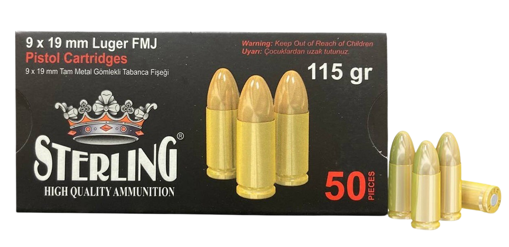 STERLING 8698779955748  9MM 115GR FMJ        50/30