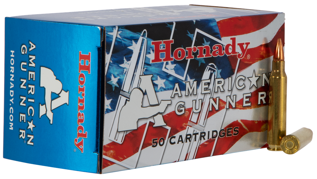 Hornady 80237 American Gunner  223Rem 55gr Hollow Point 50 Per Box/10 Case