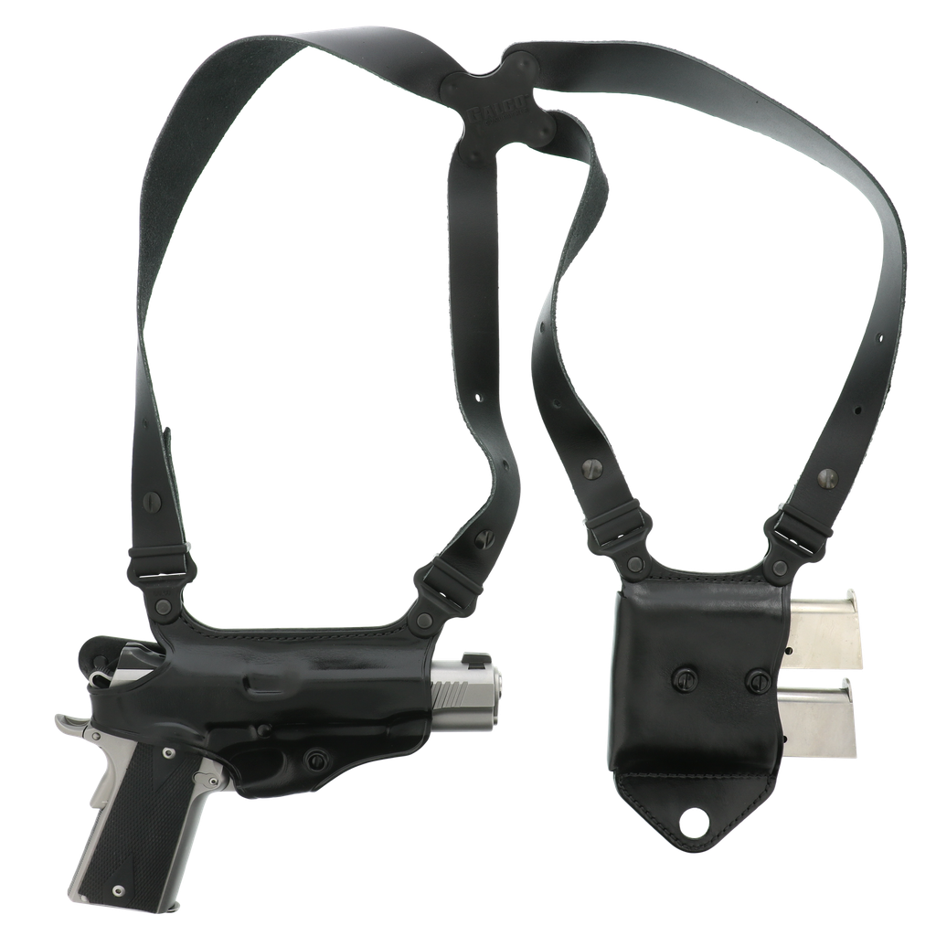Galco MCII212B Miami Classic II Shoulder System Size Fits Chest Up To 56" Black Leather Harness Fits 1911 Fits 3.50" Barrel Right Hand