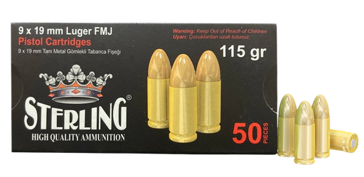 [PROD26-00049] STERLING 8698779955748  9MM 115GR FMJ        50/30