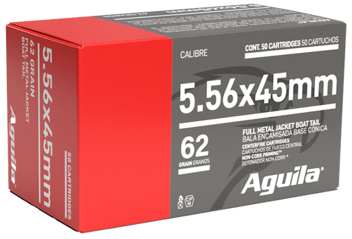 [PROD26-00055] Aguila 1E556110   5.56x45mm NATO 62gr Full Metal Jacket Boat Tail 50 Per Box/20 Case