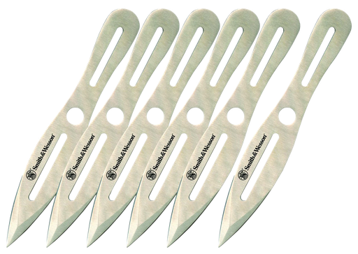 [PROD26-00084] Smith & Wesson Knives SWTK8CP Bullseye Throwing Knives 4.50" Fixed Spear Point Plain 2Cr13MoV SS Blade, 2Cr13 Stainless Handle, 8" OAL, 6 Pack